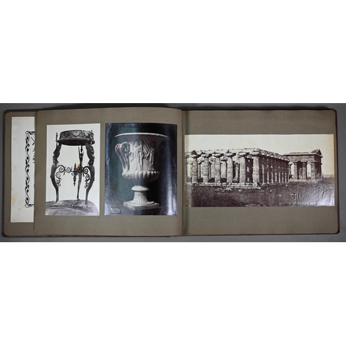 1046 - A late 19th century albumen photograph album of architectural subjects, Greece, Italy France and Bri... 