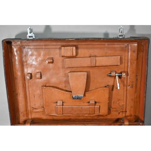 197 - An Edwardian leather suitcase with silver-mounted and other fittings, Thomas Jones Watson, London 19... 