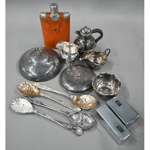 22 - Three electroplated wine coasters and various other ep wares, including toast racks, tea-wares, flat... 