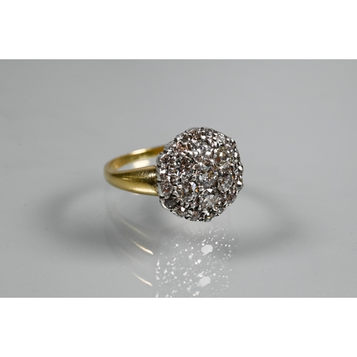 243 - A diamond cluster ring, the central daisy cluster with border around, 18ct yellow and white gold set... 