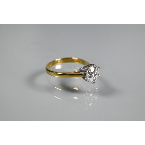 253 - A single stone diamond solitaire ring, the circular brilliant cut 2 carat diamond in high claw setti... 