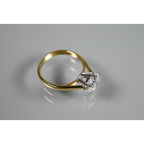 253 - A single stone diamond solitaire ring, the circular brilliant cut 2 carat diamond in high claw setti... 