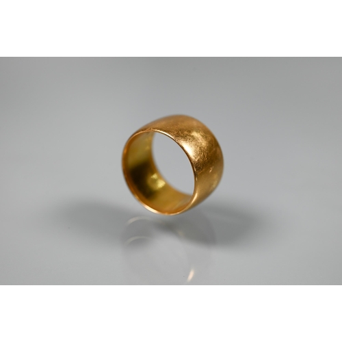 274 - A wide 22ct yellow gold wedding band, size O, approx 14.2g