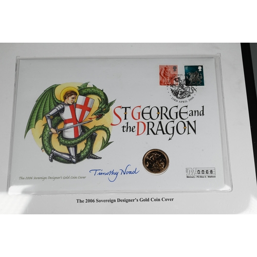 289 - A 2006 gold sovereign, in St George and the Dragon presentation envelope and case designed by Timoth... 