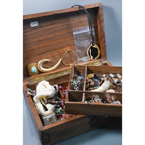 302 - Two boxes of mixed costume jewellery, some designer pieces including Monet, and comprising bead neck... 