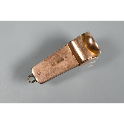 315 - A cigar cutter, with engraved monogram, rose gold stamped 10c