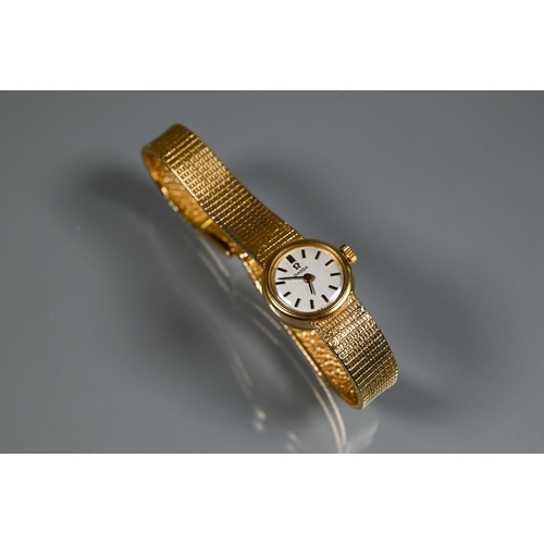 400 - An Omega 9ct gold bracelet watch, the 16 mm dia. case with oyster dial, circa late 60's/70's  (appro... 