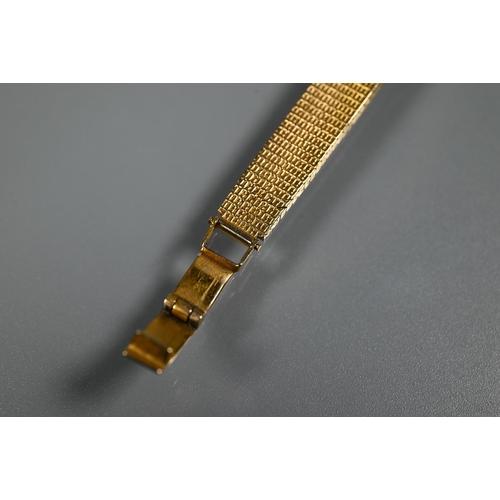 400 - An Omega 9ct gold bracelet watch, the 16 mm dia. case with oyster dial, circa late 60's/70's  (appro... 