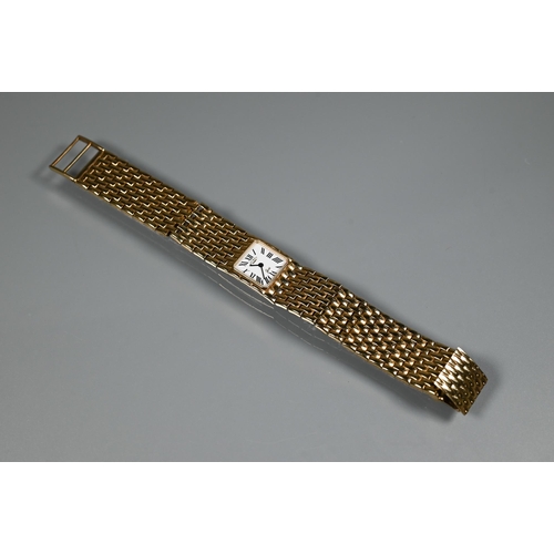 407 - A Rotary 9ct gold ladies wrist watch, white square dial, 28.5g all-in (quartz movement)