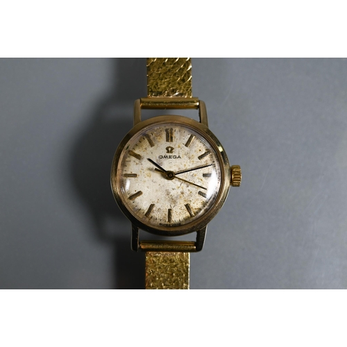 408 - A vintage Omega ladies wristwatch, gilt .800 grade silver bracelet (approx. 28.3 g all-in)