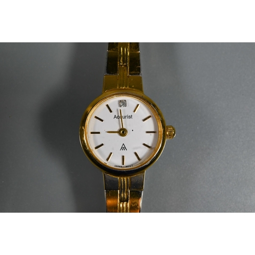 416 - A Tissot ladies 18K wristwatch on flexi-band strap to/with an Accurist and a Primus ladies wristwatc... 