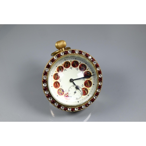 424 - A Victorian style goliath ball desk clock, the white dial with part enamelled Arabic hour markers, a... 