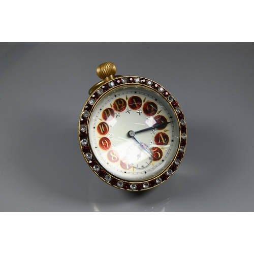 424 - A Victorian style goliath ball desk clock, the white dial with part enamelled Arabic hour markers, a... 