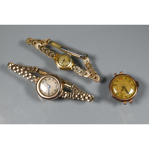 426 - Three gilt and yellow metal ladies watches, one Lacorda branded - all a/f 