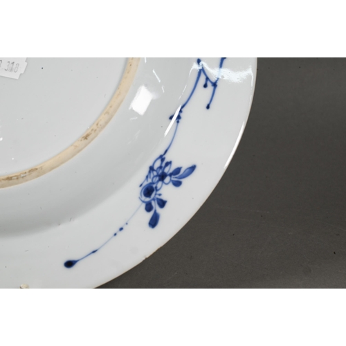 478 - A pair of 18th century Chinese blue and white plates, Qianlong period (1736-95) Qing dynasty, painte... 