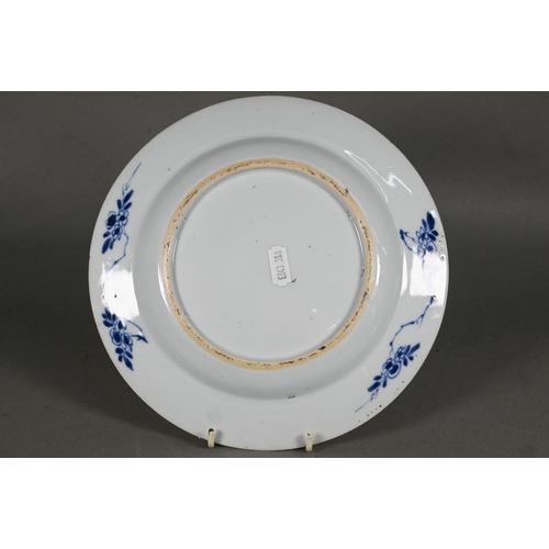 478 - A pair of 18th century Chinese blue and white plates, Qianlong period (1736-95) Qing dynasty, painte... 