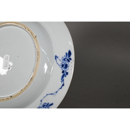 478 - A pair of 18th century Chinese blue and white plates, Qianlong period (1736-95) Qing dynasty, painte... 