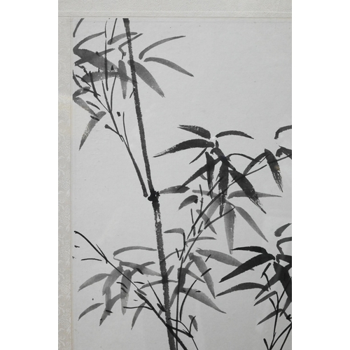 509 - Xu LinCun (1913 - 2005) A Chinese Bamboo study, pen and ink on paper with calligraphic inscription a... 