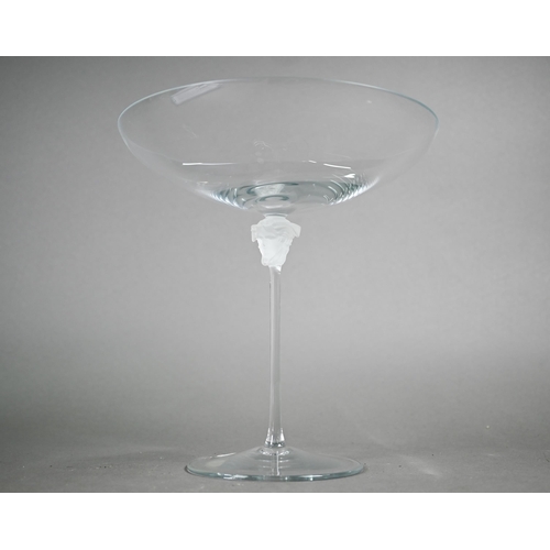 552 - A Rosenthal for Versace Studio-Linie glass candy-bowl on slender stem with frosted Medusa masks, 21 ... 