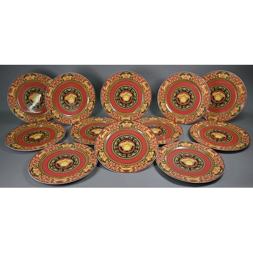 554 - A set of twelve Rosenthal for Versace Studio-Linie 'Medusa' 31 cm diam dinner plates