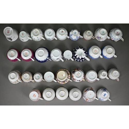 598 - A collection of thirty-two Georgian-Elizabeth II Derby and Crown Derby cups