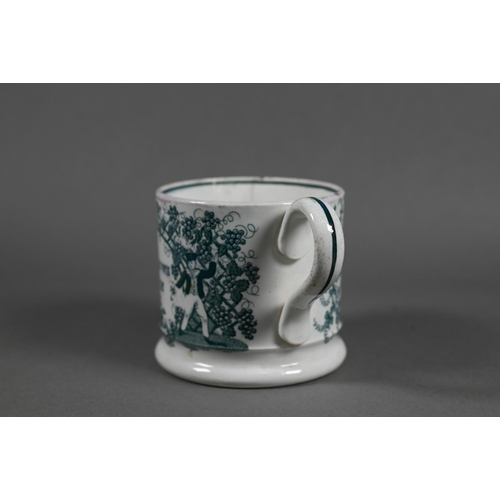 60 - Robert Burns interest - An early 19th century Staffordshire pearlware mug, transfer-printed in green... 