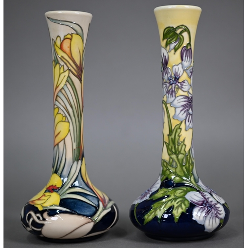 622 - Two Moorcroft floral-design onion-shaped vases, 20 cm