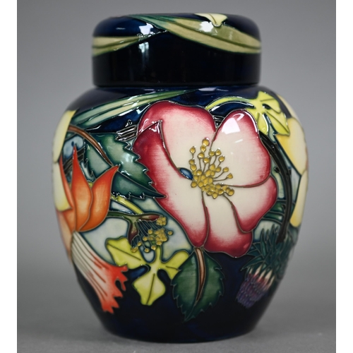 627 - A Moorcroft 2002 Golden Jubilee ginger jar and cover, with floral decoration by Emma Bossons, 15.5 c... 