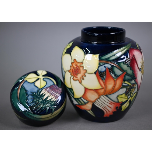 627 - A Moorcroft 2002 Golden Jubilee ginger jar and cover, with floral decoration by Emma Bossons, 15.5 c... 