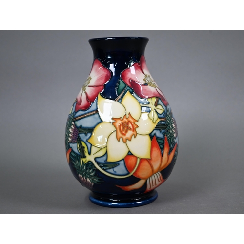 629 - A boxed Moorcroft 2002 Golden Jubilee vase by Emma Bossons, 19 cm 