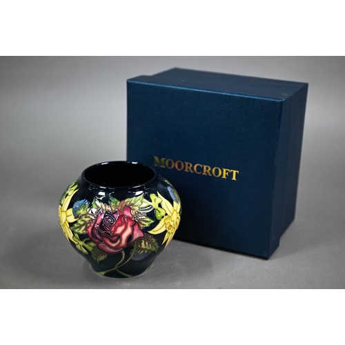 638 - A boxed Moorcroft 'Diamond Jubilee' globular vase by Nicola Slaney 10.5 cm 