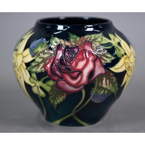 638 - A boxed Moorcroft 'Diamond Jubilee' globular vase by Nicola Slaney 10.5 cm 