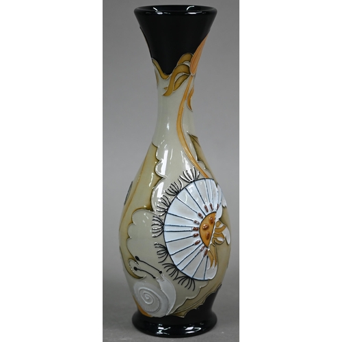 645 - A boxed Moorcroft baluster vase, decorated with a crustacean and a sea snail by Kerry Goodwin 2013, ... 