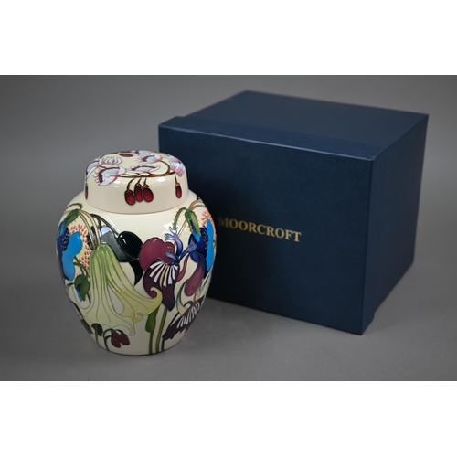 654 - A boxed Moorcroft 20 cm ginger jar and cover, 'Collector's Carousel' by Emma Bossons 2012