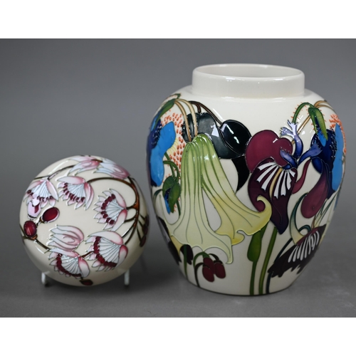 654 - A boxed Moorcroft 20 cm ginger jar and cover, 'Collector's Carousel' by Emma Bossons 2012