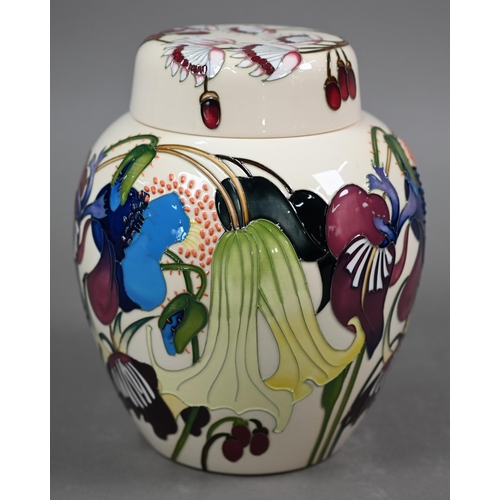 654 - A boxed Moorcroft 20 cm ginger jar and cover, 'Collector's Carousel' by Emma Bossons 2012