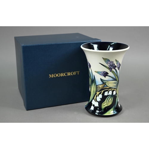 655 - A boxed Moorcroft 'The Taming' vase of waisted form, by Nicola Slaney, 20.5 cm