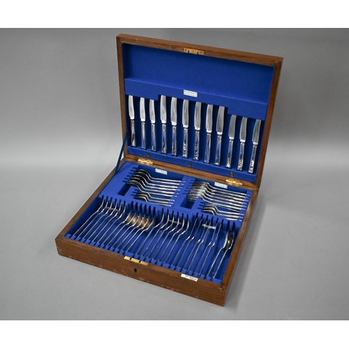 8 - A Walker & Hall canteen of Art Deco epns flatware and cutlery for six settings