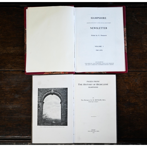 1006 - Hampshire Field Club Papers 1885-1957, in twenty leather bound vols, to/w related books of Hampshire... 