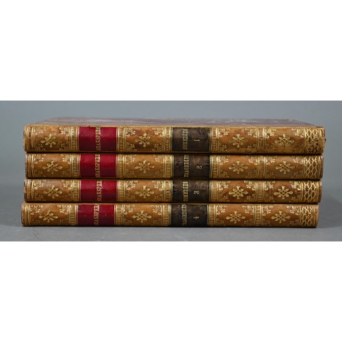 1018 - Shakespeare, William - works in four volumes, gilt dec half calf and oilboard (circa 1840s) 4to, eng... 