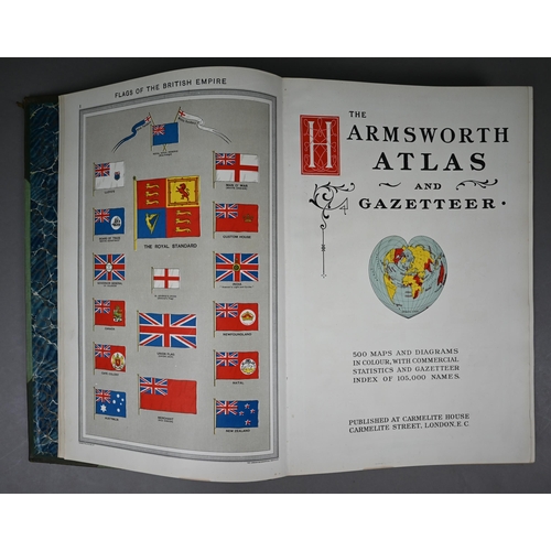 1029 - The Harmsworth's Atlas and Gazetteer, half morocco and green cloth (circa 1910?), folio