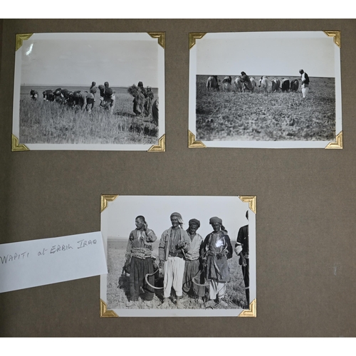 1035 - An interesting album of personal photographs c 1932, depicting a Military tour of Iraq in a Vickers ... 