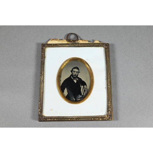 1042 - Three Victorian ambrotype portraits to/w two other 19th century photographs (5 - all a/f)