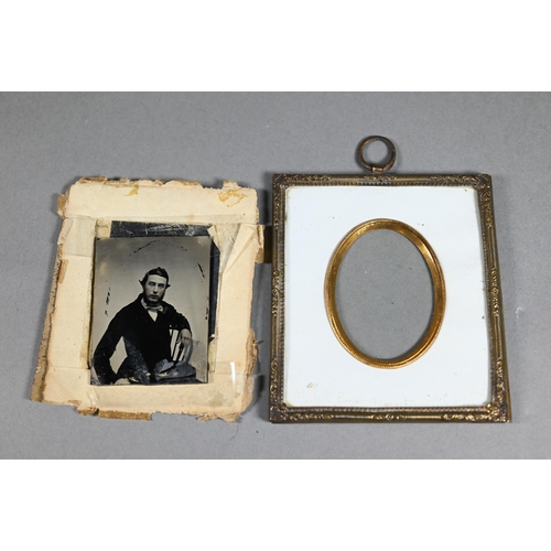 1042 - Three Victorian ambrotype portraits to/w two other 19th century photographs (5 - all a/f)