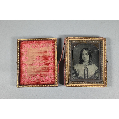 1042 - Three Victorian ambrotype portraits to/w two other 19th century photographs (5 - all a/f)