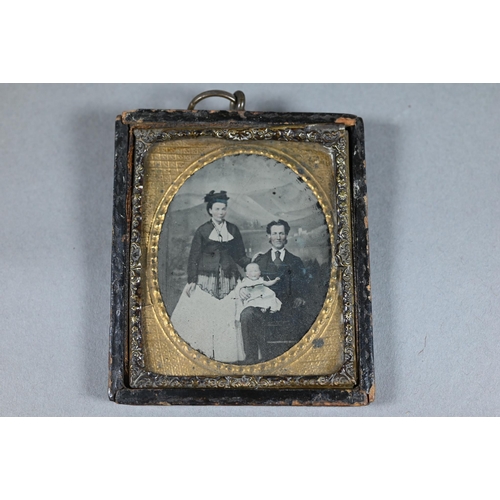 1042 - Three Victorian ambrotype portraits to/w two other 19th century photographs (5 - all a/f)