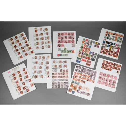 1058 - A selection of Victorian and Edwardian postage stamps, including 1d black AI with 3½  margins, anoth... 