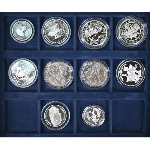 1080 - Thirteen various silver proof commemorative crowns