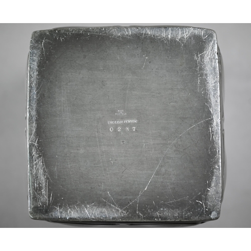 1082 - An Art Nouveau pewter biscuit box and cover of cube form with embossed stylised foliage, in the mann... 