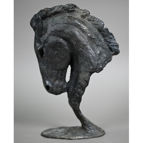 1106 - A dark-patinated bronze horse's head, 18 cm